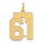 Image of 14K Yellow Gold Medium Satin Number 61 Charm