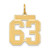 Image of 14K Yellow Gold Medium Satin Number 63 Charm