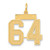 Image of 14K Yellow Gold Medium Satin Number 64 Charm