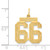 Image of 14K Yellow Gold Medium Satin Number 66 Charm