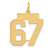 Image of 14K Yellow Gold Medium Satin Number 67 Charm