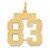 Image of 14K Yellow Gold Medium Satin Number 83 Charm