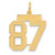 Image of 14K Yellow Gold Medium Satin Number 87 Charm