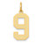 Image of 14K Yellow Gold Medium Satin Number 9 Charm