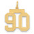 Image of 14K Yellow Gold Medium Satin Number 90 Charm