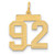 Image of 14K Yellow Gold Medium Satin Number 92 Charm