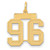 Image of 14K Yellow Gold Medium Satin Number 96 Charm