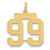 Image of 14K Yellow Gold Medium Satin Number 99 Charm
