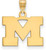 Image of 14K Yellow Gold Michigan (University Of) Small Pendant by LogoArt (4Y002UM)