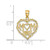 Image of 14K Yellow Gold Mom In Heart with Heart Shaped O Pendant