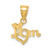 Image of 14K Yellow Gold Mom with Heart Pendant