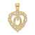 Image of 14K Yellow Gold O Script Initial In Heart Pendant