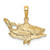 Image of 14K Yellow Gold Open Mouthed Bass Fish Pendant
