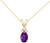 Image of 14K Yellow Gold Oval Amethyst & Diamond Pendant (Chain NOT included) P8024-02