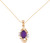 14K Yellow Gold Oval Amethyst & Diamond Pendant (Chain NOT included) P8079X-02