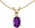 Image of 14k Yellow Gold Oval Amethyst And Diamond Filigree Pendant (Chain NOT included)