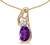 14k Yellow Gold Oval Amethyst And Diamond Pendant (Chain NOT included) (CM-P2590X-02)