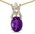Image of 14k Yellow Gold Oval Amethyst And Diamond Pendant (Chain NOT included) (CM-P2620X-02)