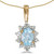 Image of 14k Yellow Gold Oval Aquamarine And Diamond Pendant (Chain NOT included)