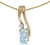 Image of 14k Yellow Gold Oval Aquamarine And Diamond Wave Pendant (Chain NOT included)