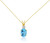Image of 14K Yellow Gold Oval Blue Topaz & Diamond Pendant (Chain NOT included) P8021-12