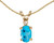 Image of 14k Yellow Gold Oval Blue Topaz And Diamond Filigree Pendant (Chain NOT included)