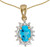 Image of 14k Yellow Gold Oval Blue Topaz And Diamond Pendant (Chain NOT included) (CM-P1342X-12)