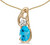 Image of 14k Yellow Gold Oval Blue Topaz And Diamond Pendant (Chain NOT included) (CM-P2590X-12)
