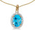 Image of 14k Yellow Gold Oval Blue Topaz And Diamond Pendant (Chain NOT included) (CM-P2615X-12)