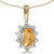 Image of 14k Yellow Gold Oval Citrine And Diamond Pendant (Chain NOT included)