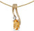 Image of 14k Yellow Gold Oval Citrine And Diamond Wave Pendant (Chain NOT included)