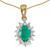 Image of 14k Yellow Gold Oval Emerald And Diamond Pendant (Chain NOT included) (CM-P1342X-05)