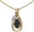 Image of 14k Yellow Gold Oval Onyx And Diamond Teardrop Pendant (Chain NOT included)