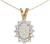 14k Yellow Gold Oval Opal And Diamond Pendant (Chain NOT included) (CM-P6410X-10)