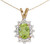 Image of 14k Yellow Gold Oval Peridot And Diamond Pendant (Chain NOT included) (CM-P6410X-08)