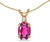 14k Yellow Gold Oval Pink Topaz And Diamond Pendant (Chain NOT included) (CM-P6411X-PT)