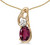 Image of 14k Yellow Gold Oval Rhodolite Garnet And Diamond Pendant (Chain NOT included) (CM-P2590X-RG)