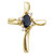 Image of 14K Yellow Gold Oval Sapphire & Diamond Cross Pendant (Chain NOT included)