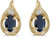 14k Yellow Gold Oval Sapphire And Diamond Stud Earrings (CM-E1241X-09)