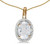 Image of 14k Yellow Gold Oval White Topaz And Diamond Pendant (Chain NOT included) (CM-P2615X-04)