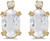 14k Yellow Gold Oval White Topaz And Diamond Stud Earrings (CM-E2209X-04)