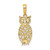 Image of 14K Yellow Gold Owl Pendant