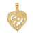Image of 14K Yellow Gold P Script Initial In Heart Pendant