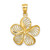Image of 14K Yellow Gold Polished & Beaded Plumeria Flower Pendant C4824
