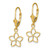 Image of 28.5mm 14K Yellow Gold Polished & Cut-Out Flower Leverback Earrings