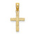 Image of 14K Yellow Gold Polished & Engraved Mini Cross w/ Flower Pendant