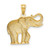Image of 14K Yellow Gold Polished & Satin Elephant Pendant