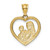 Image of 14K Yellow Gold Polished & Satin Mom/Baby Heart Charm