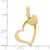 Image of 14K Yellow Gold Polished & Shiny-Cut Open and Puff Heart Pendant