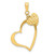 Image of 14K Yellow Gold Polished & Shiny-Cut Open and Puff Heart Pendant